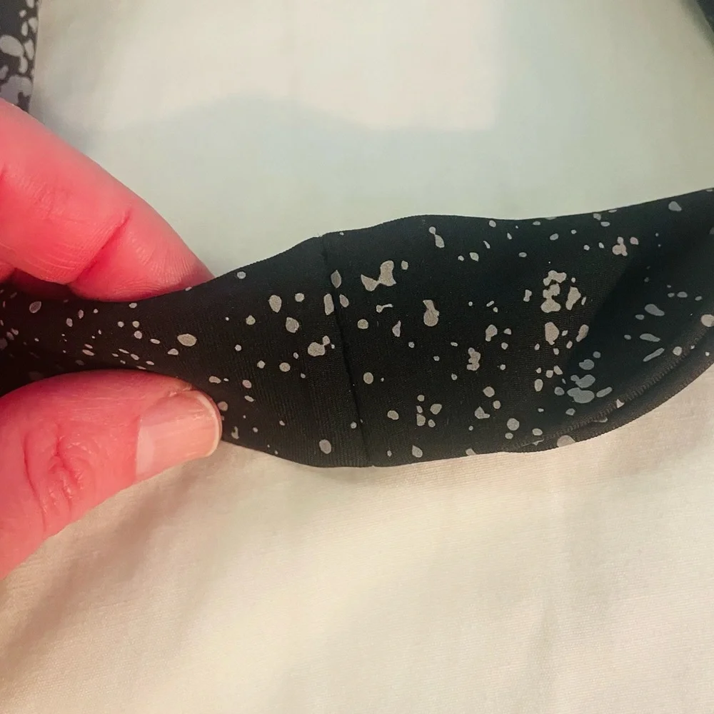 Zyia Active Reflective Black Spotted Double Layer Headband